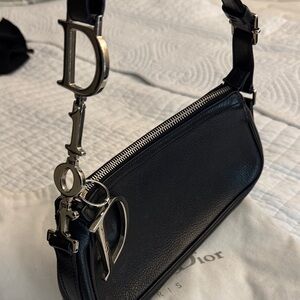Dior Black Leather Bag with Silver Accents
